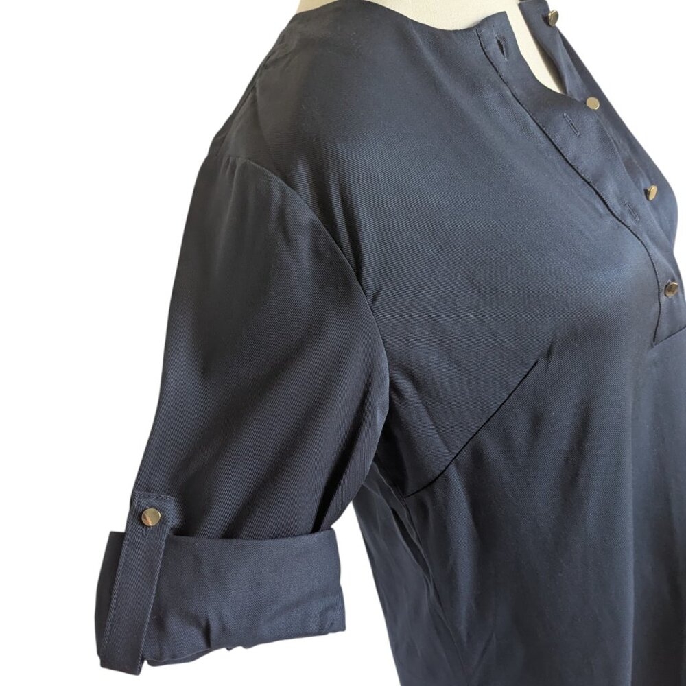 Ann Taylor Navy Popover Shirt Dress – Size Small (NWT) - Picture 3 of 6
